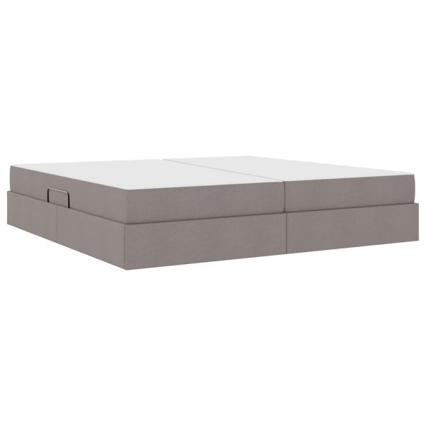 Легло с място за съхранение и матрак Таупе 200 x 200 cm