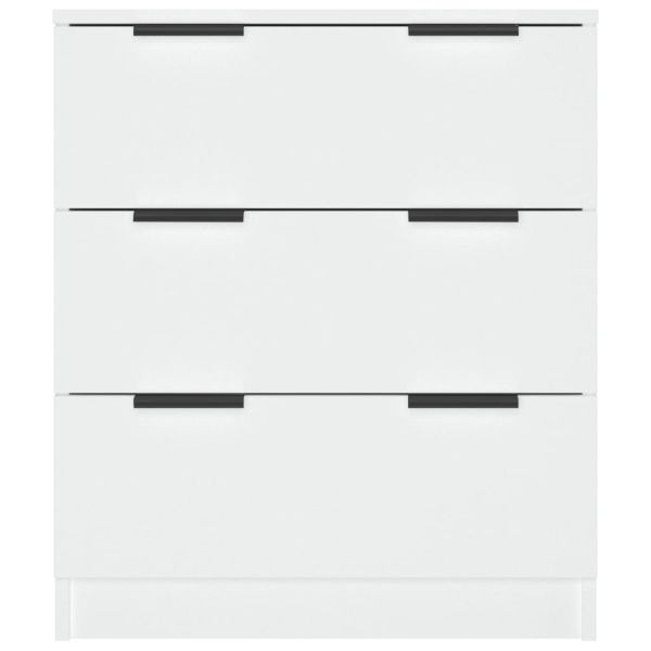 Сайдборд, бял, 60x30x70 см, инженерно дърво