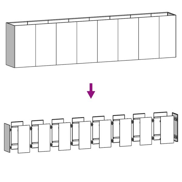 Градинска повдигната леха 360x40x80 см кортенова стомана