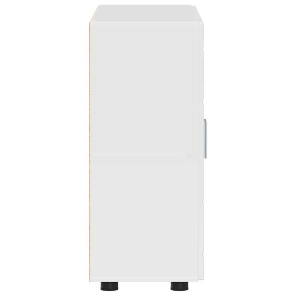 Дървен шкаф Лъскаво бяло 88,5 x 30,5 x 73 см Инженерно дърво