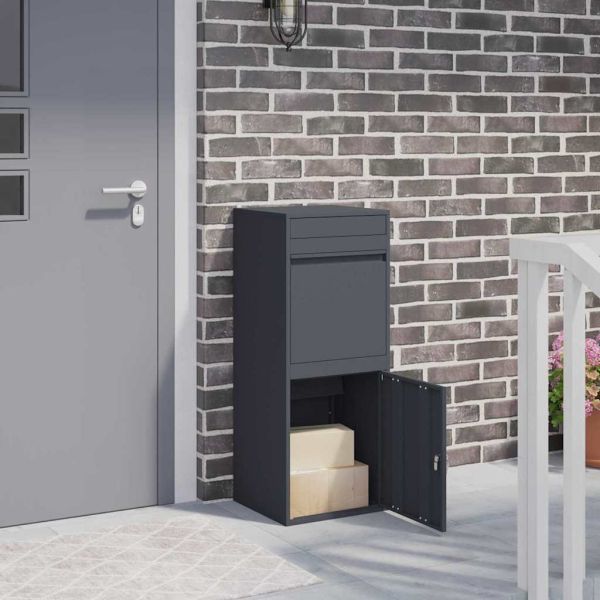 Пощенска кутия за пратки Антрацит 41 x 38 x 103 см Стомана