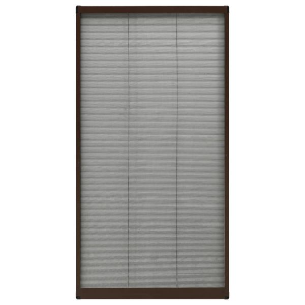 Алуминиев плисе комарник за прозорци, кафяв, 80x160 см