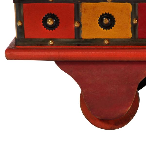 Сандък за съхранение, червен, 110x40x40 см, акация масив