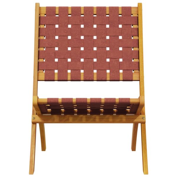 Сгъваеми градински столове, 2 бр, с маса, червен, масивно дърво