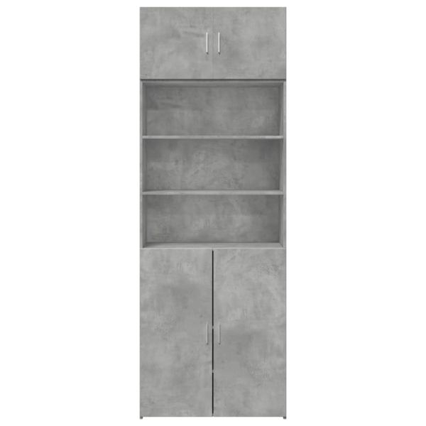 Шкаф за съхранение бетонно сив 80x42,5x225 см инженерно дърво