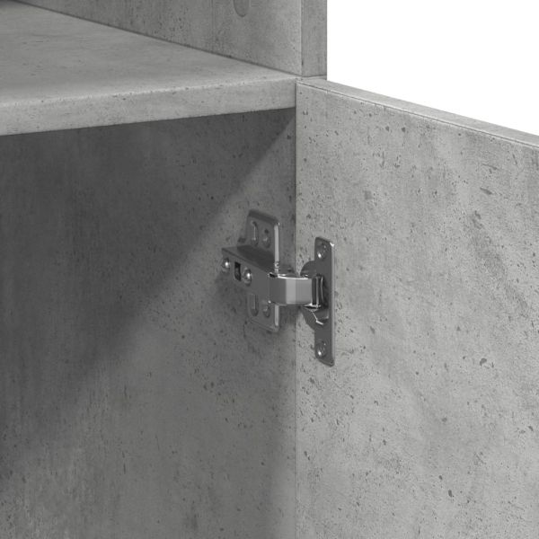 Шкаф за съхранение бетонно сив 80x42,5x225 см инженерно дърво