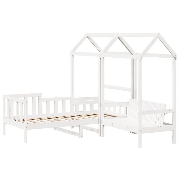 Комплект дневно легло и пейка с покрив без матрак Бял 80x200 cm