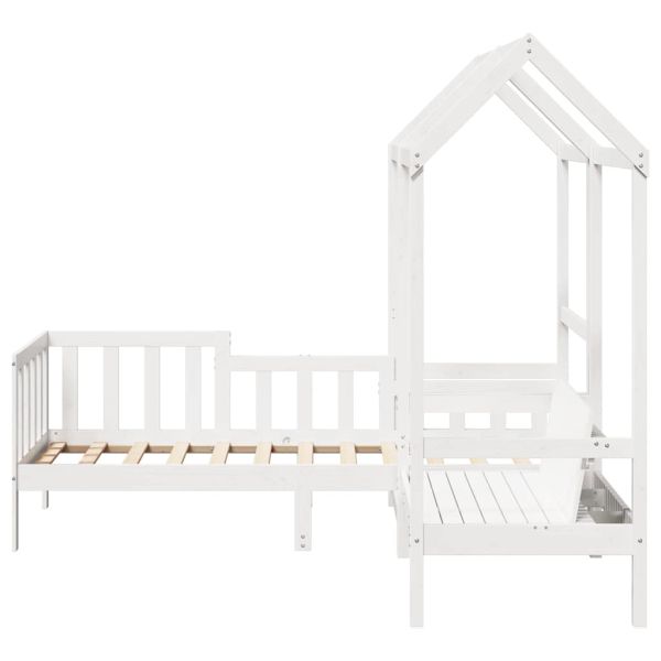 Комплект дневно легло и пейка с покрив без матрак Бял 80x200 cm