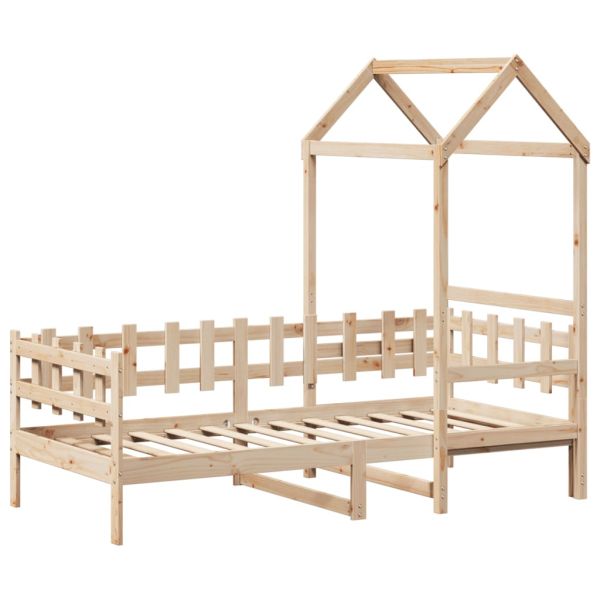 Дневно легло с покрив без матрак 80x200 см Масивна дървесина