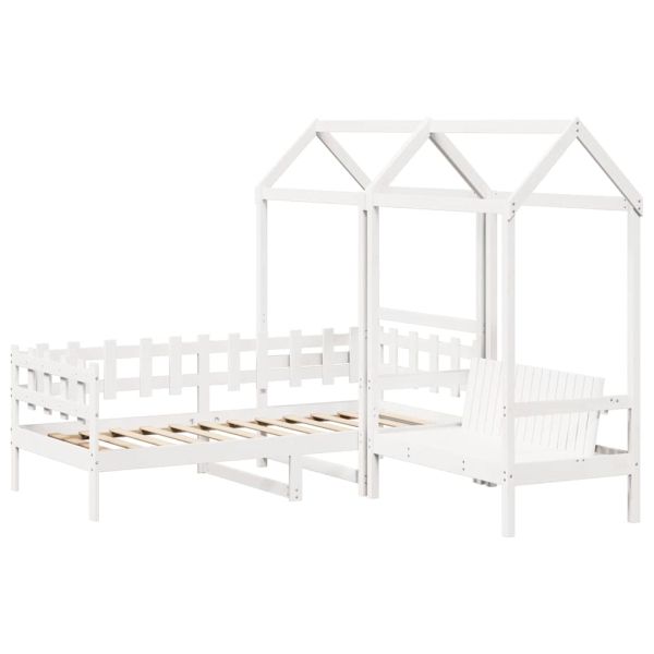 Комплект дневно легло и пейка с покрив без матрак Бял 80x200 cm