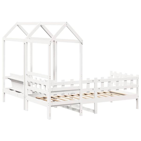 Комплект дневно легло и пейка с покрив без матрак Бял 80x200 cm