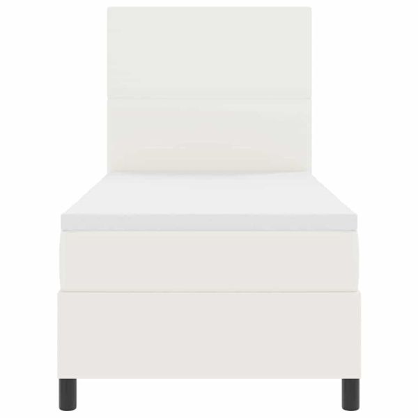 Легло с пружинирана основа Слонова кост и бяло 80 x 200 cm