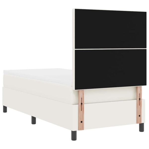 Легло с пружинирана основа Слонова кост и бяло 80 x 200 cm