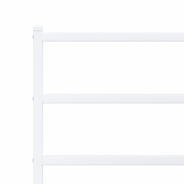 Метална рамка за легло с горна табла, бяла, 90x190 см