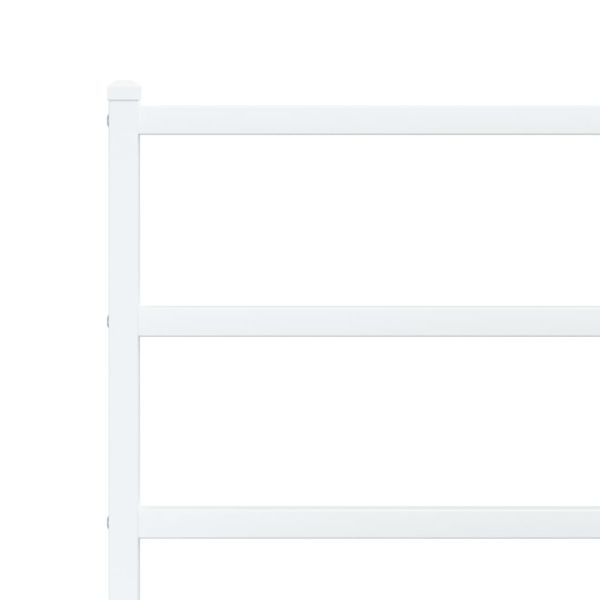 Метална рамка за легло с горна табла, бяла, 90x200 см