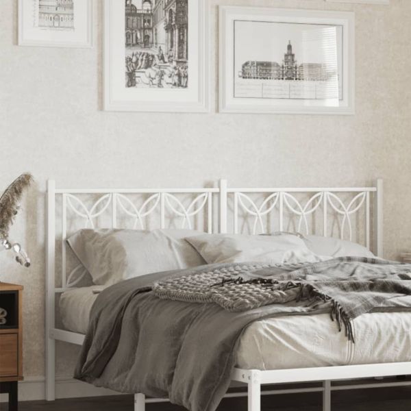 Метална резервна табла за легло, бяла, 150 см