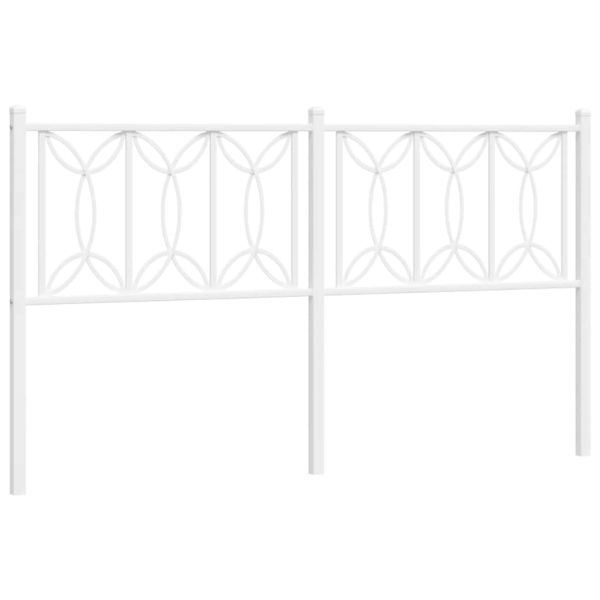 Метална резервна табла за легло, бяла, 150 см