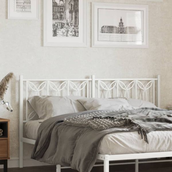 Метална резервна табла за легло, бяла, 160 см