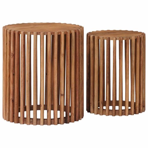 Комплект помощни маси със съхранение Кафяво 40 x 40 x 45 cm