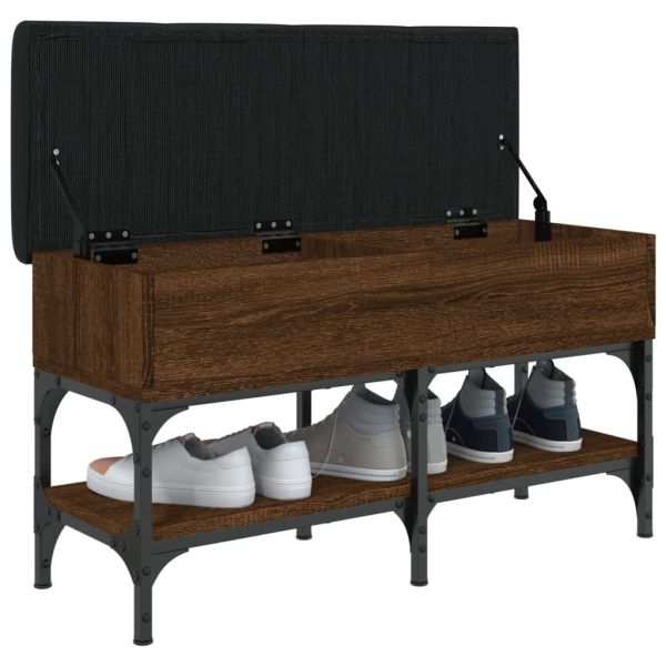 Пейка за обувки, кафяв дъб, 82x32x45 см, инженерно дърво