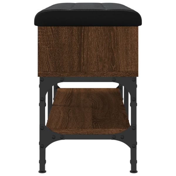 Пейка за обувки, кафяв дъб, 82x32x45 см, инженерно дърво