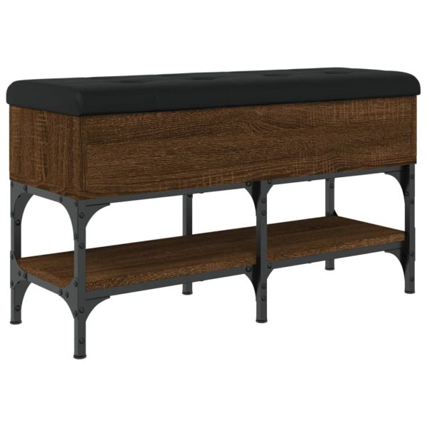 Пейка за обувки, кафяв дъб, 82x32x45 см, инженерно дърво