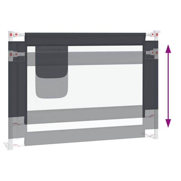 Ограничител за бебешко легло, тъмносив, 90x25 см, плат