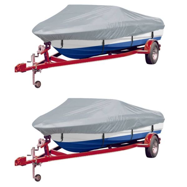 Чохли за лодки, 2 бр, сиви, дължина 519-580 см, ширина 294 см