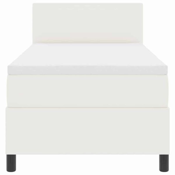 Легло с пружинирана основа Слонова кост и бяло 100 x 200 cm