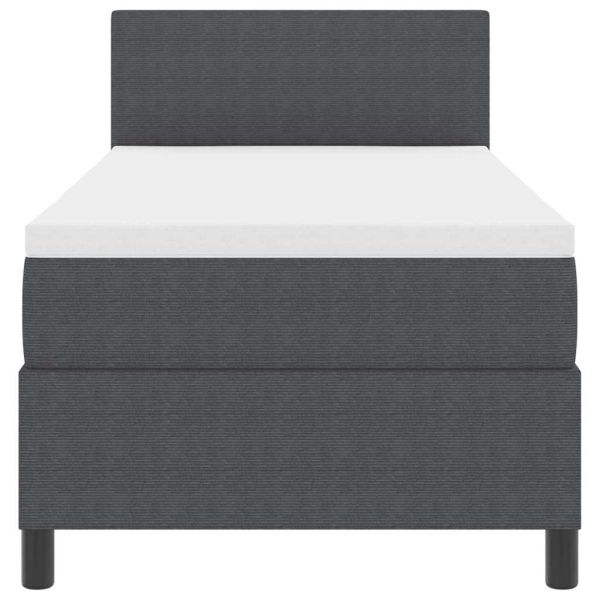 LED кутия за пружини с легло Тъмен сив и бял 80 x 200 cm