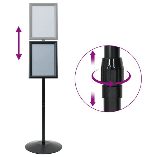 Поставка за плакат Сребрист a4 PVC и стомана