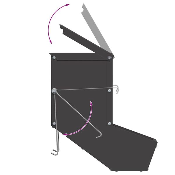 Хранилка за зайци Черно 17,5 x 26 x 28,5 см