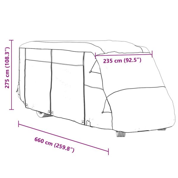 Motorhome Covers Grey 660x235x275 cm Нетъкана материя
