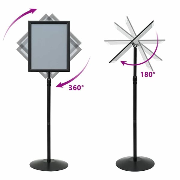 Поставка за плакат Сребрист a3 PVC и стомана