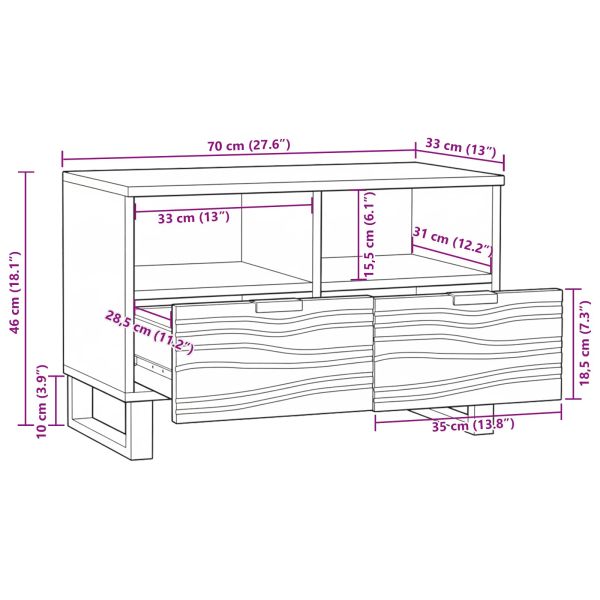 ТВ Единици с чекмедже Бяло 70 x 33 x 46 см Инженерно дърво