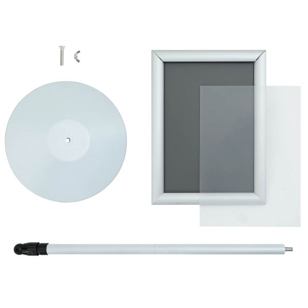 Поставка за плакат Сребрист 33 x 33 x 126 см PVC и стомана