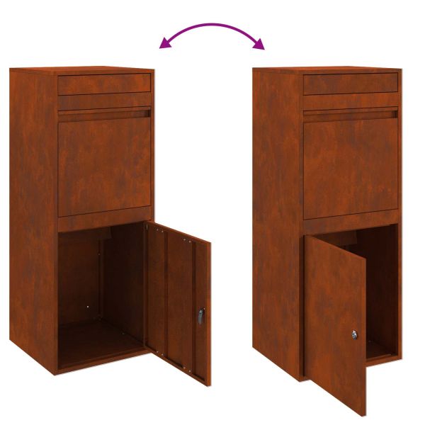 Пощенска кутия за пратки с врата Ръждясало 41 x 38 x 103 см