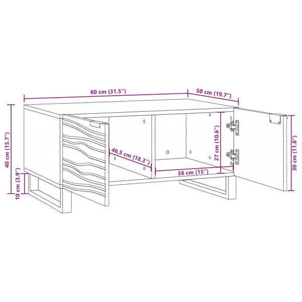 Масичка за кафе Бежов и черен 80 x 50 x 40 cm