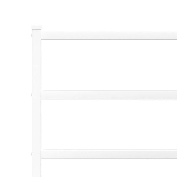 Метална рамка за легло с горна табла, бяла, 150x200 см