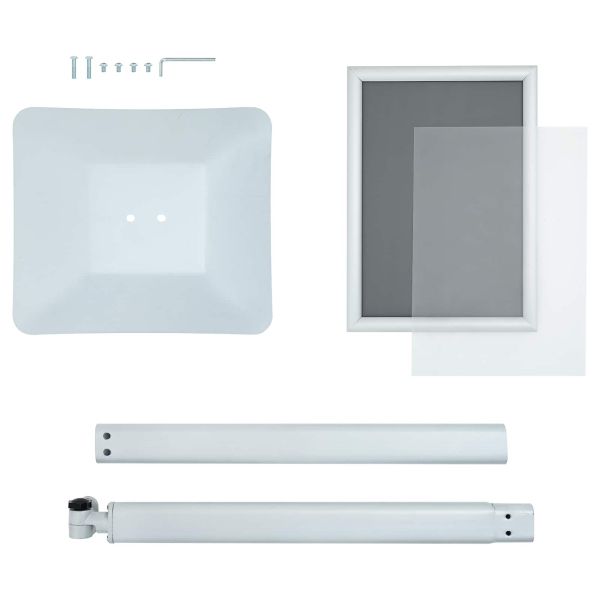 Поставка за плакат Сребрист 32 x 27 x 119 см Чугун