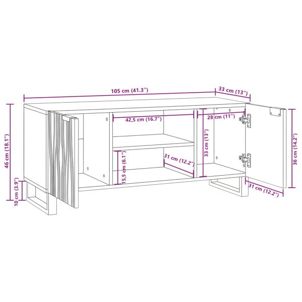 ТВ Единици Бяло 105 x 33 x 46 см Инженерно дърво
