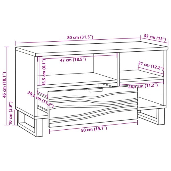ТВ Единици с чекмедже Бяло 80 x 33 x 46 см Инженерно дърво