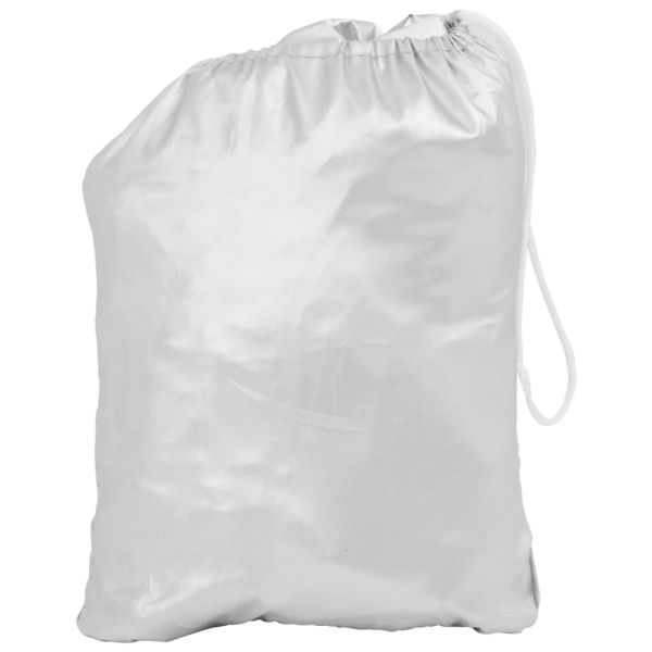 Половин покривало за кола, с кукички, сребристо, XL