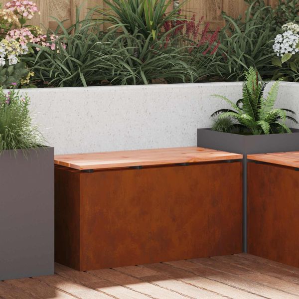 Градинска пейка Ръждясало 80 x 40 x 43 см Патинираща стомана