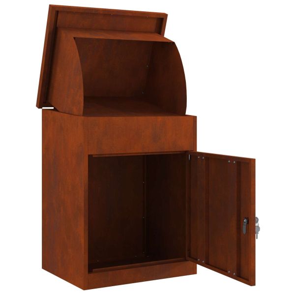 Пощенска кутия за пратки с врата Ръждясало 47.5 x 38 x 59 см
