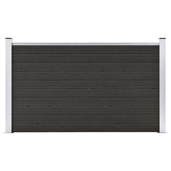 Ограден панел, WPC, 180x105 см, черен