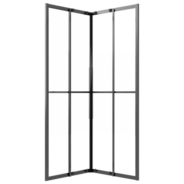 Душ кабина, матирано ESG стъкло, 80x80x180 см, черна