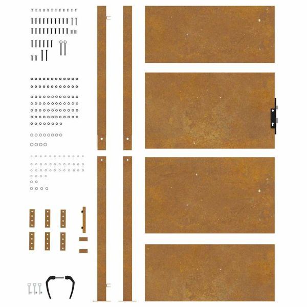 Градинска порта 100x175 см, кортенова стомана