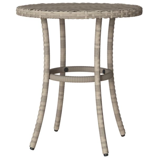 Бистро комплект с възглавници 3 части светлосив полиратан