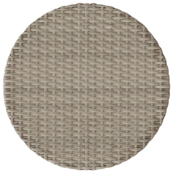 Бистро комплект с възглавници 3 части светлосив полиратан